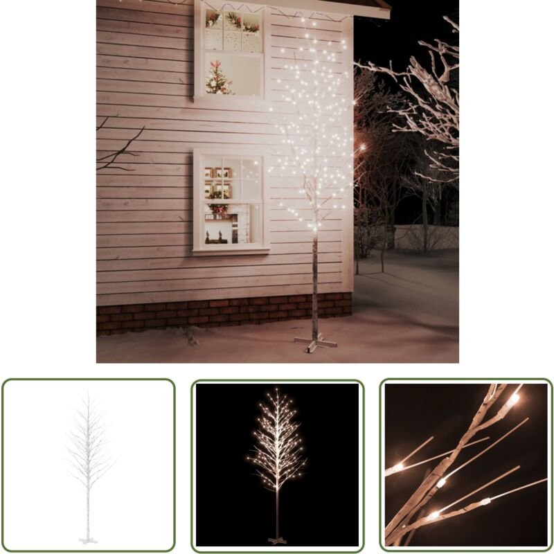 The Living Store - LED-Birke Warmweiß 672 LEDs 400 cm