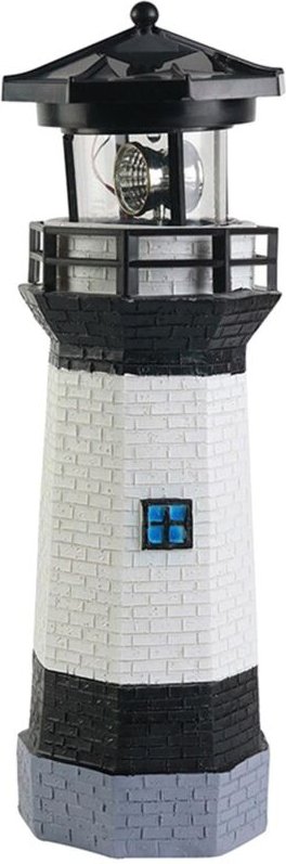 Solarbetriebener Gartenleuchtturm für Landschaftsgestaltung, Kunstharzornament, Gartendekoration für den Hinterhof, Gart...