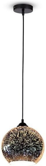 V-TAC VT-7206 Kronleuchter-Lampenfassung 1 m Glas 3D-Spiegel-Chrom-Effekt 1xE27 Ф200 mm – SKU 40121