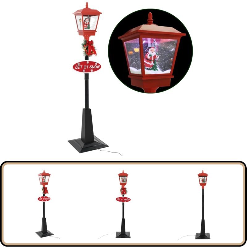 Weihnachts-Straßenlampe mit Weihnachtsmann 180 cm LED - Weihnachtliche Beleuchtung - Schneelampe - Outdoor Deko - Indoor...