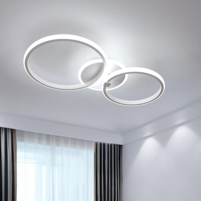 GOECO LED Deckenleuchte Modernes Design Kaltweiß 6000K Kreis Ringe Deckenlampe Für Wohnzimmer Schlafzimmer Esszimmer Bür...