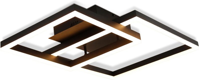 GBLY Deckenlampe LED Deckenleuchte Wohnzimmer - Schlafzimmerlampe Schwarz 61CM Wohnzimmerlampe Dimmbar Modern Design mit...