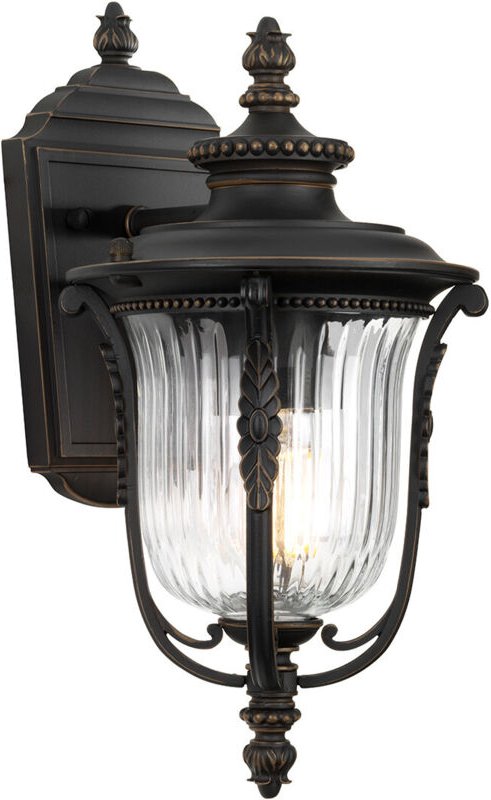 Elstead Luverne - 1 Licht im Freien Kleine Wandlaterne Licht gerieben Bronze IP44, E27