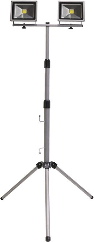 Orion91 - Teleskopstativ mit 2x20W verstellbaren Aluminium-LED-Außenprojektoren 4000K 7h SevenOn Outdoor