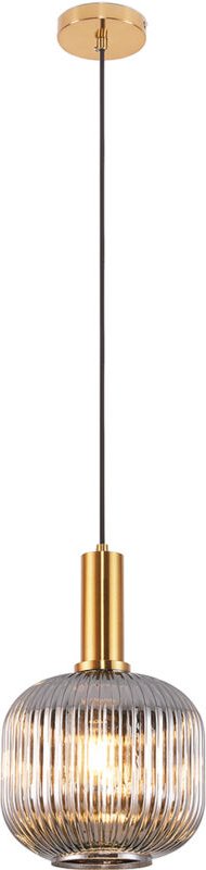 Privatefloor - Vintage-Deckenlampe - Kristall-Pendelleuchte - Amelia Grau transparent