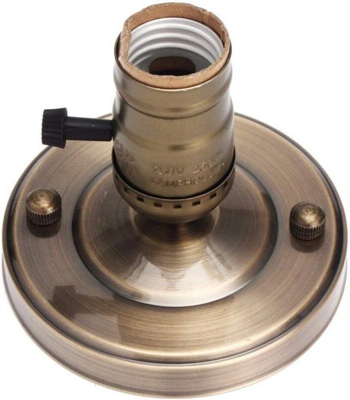 Aougo - E26-Solid-Glühbirnenfassung, E26-Lampensockel, galvanisiertes Aluminium, Vintage-Retro-Edison-Schraube, Deckenle...