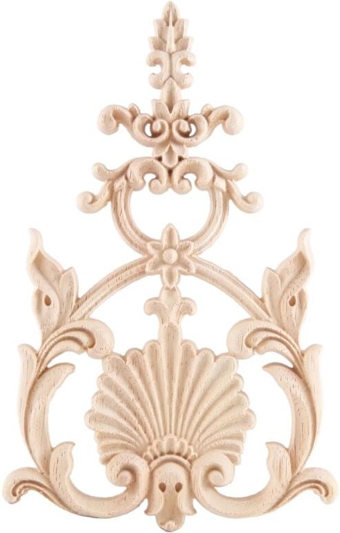 X Vintage geschnitzte Holzapplikation, Basteldekor h