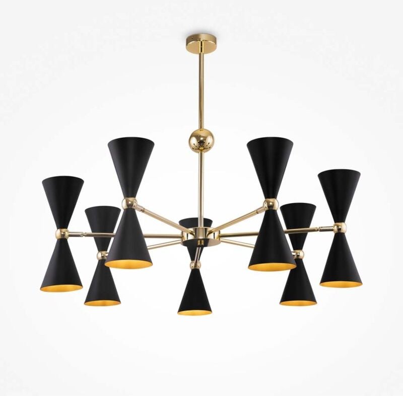 Hängelampe Pendellampe Deckenleuchte schwarz gold Wohnzimmerlampe h 81,5 cm