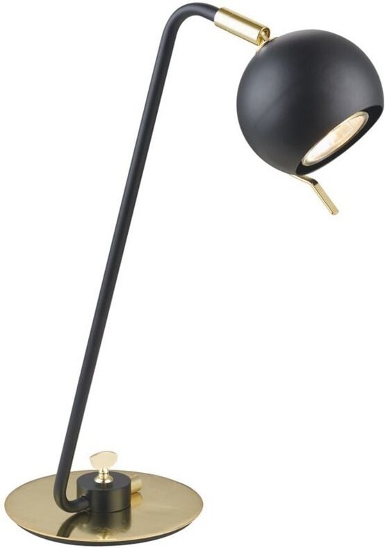 Italux - Charissa - Industrie- und Retro-Tischlampe Schwarz Matt 1 Licht, GU10