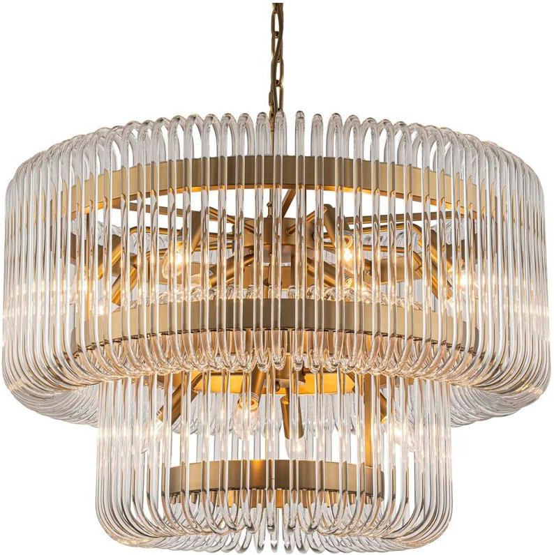 Kristall Deckenleuchte Gold Metall 80X80X70 Cm