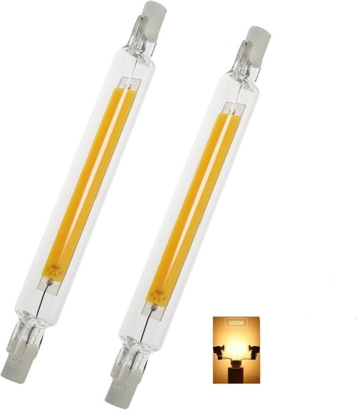 R7S 118mm LED 10W dimmbar, Warmweiß 3000K, R7S J118 COB Linear-LED ersetzt 40W 50W Halogen-Stiftlampe, für Wandleuchte, ...