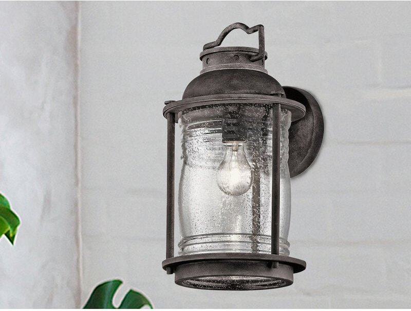 Thumbnail - LED Industrial Wandlaterne für Innen & Außen, Anthrazit Höhe 40cm