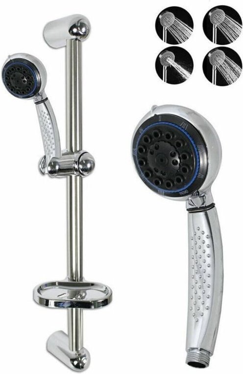 Trade Shop Traesio - Trade Shop - saliscendes doccia bagno mit soffione doccetta tubo mit portasapone cromato 69130 -