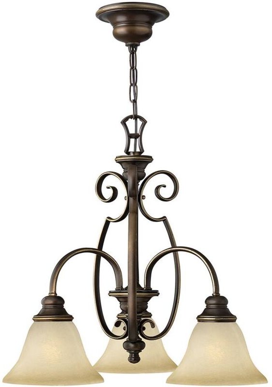 Elstead - Cello - Multi Arm Kronleuchter 3 Light Antique Bronze Finish, E27