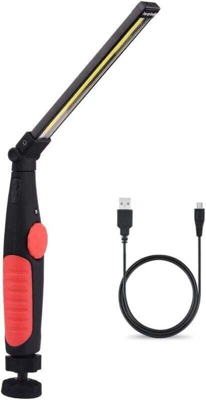 Lampe de Travail LED Rechargeable avec Aimantée et USB Pliable Rotation à 360 degré, Lampe Inspection LED Rechargeable, ...