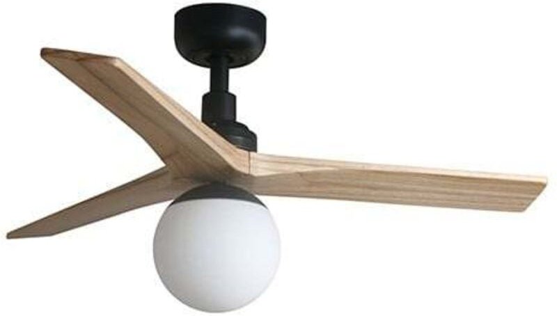 Klim s Ventilator mit Licht schwarz/Eiche Ø92cm