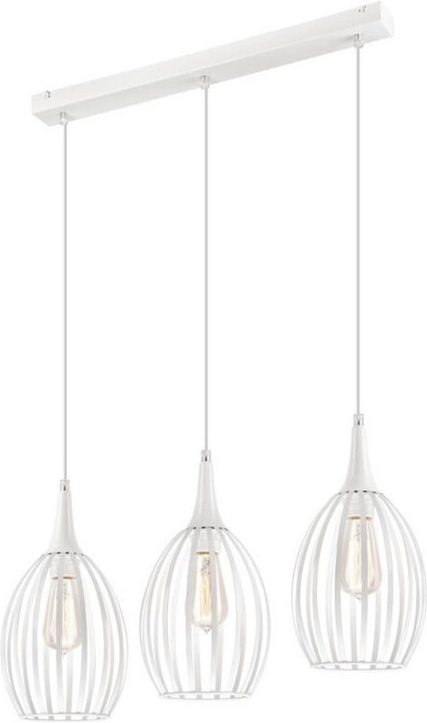 Thumbnail - Lamkur Lighting - Lamkur Vincent Drahtgestell-Pendel-Deckenleuchte Weiß, 3x E27