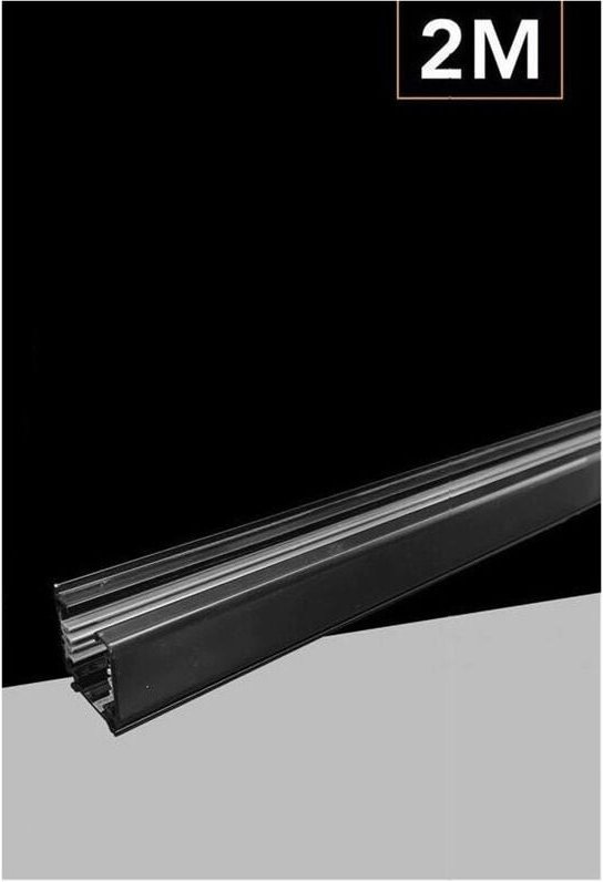 Trade Shop Traesio - Trade Shop - binario trifase bianco nero da 2 metri system faretto GF016-2M - Schwarz