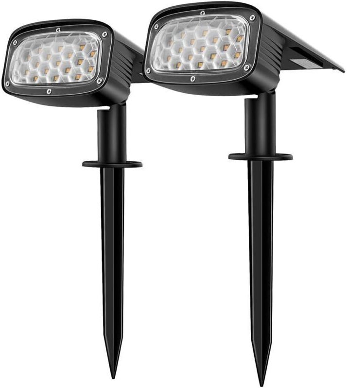 Solar-Außenstrahler, 2-in-1-Solarprojektor mit 3 Installationsmodi für Wege, Terrassen und Einfahrten, 2er-Pack, 34 LEDs...