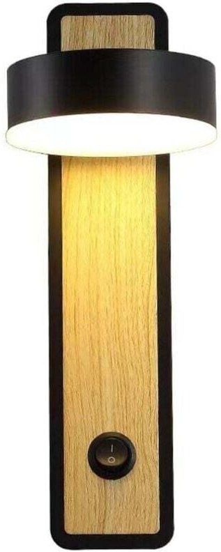 Ulisemnoir Europäische Retro-Stil Holz Wandleuchte Aluminium Schlafzimmer warmes Licht