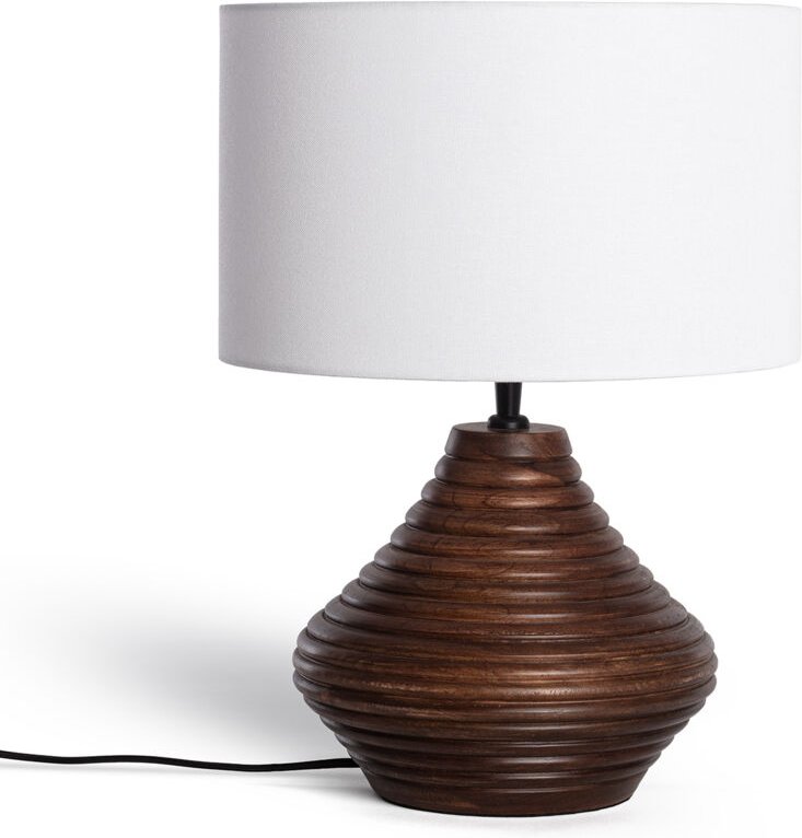 Tischlampe Holz Akriti ILUZZIA Weiß