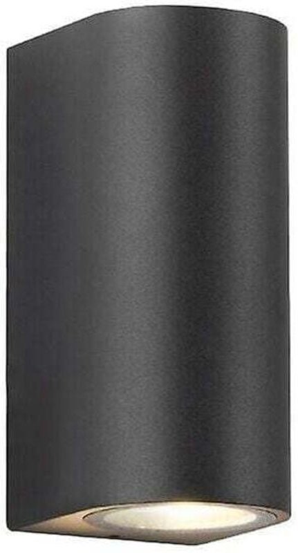 Moderne schwarze LED-Wandleuchte für den Innen- und Außenbereich, GU10-Wandstrahler, 1 Strahler à 400 lm, moderne Garten...