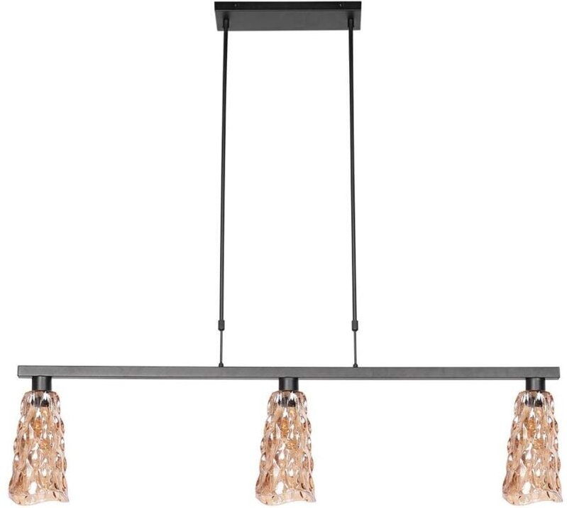 Steinhauer - hängeleuchte - Vidrio - bernstein schwarz - metall -