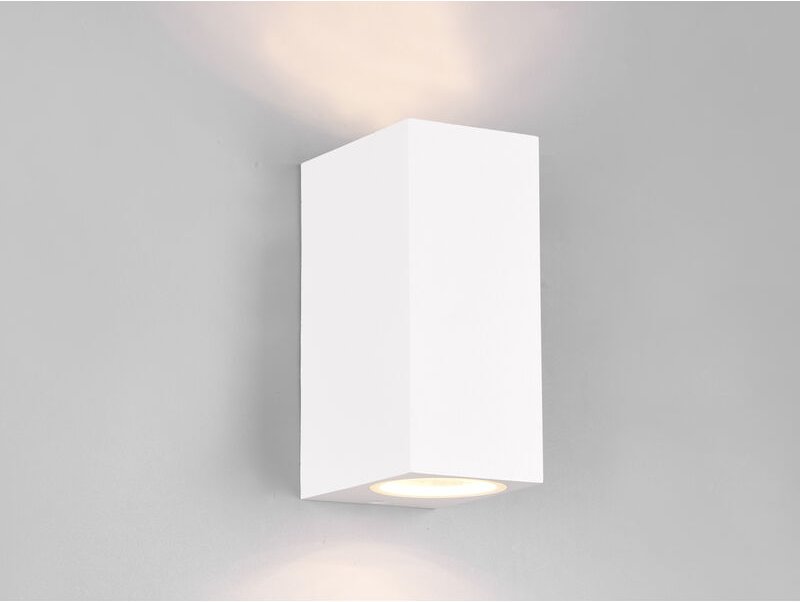 Meinewunschleuchte - Eckige led Außenwandleuchte Up and Down Weiß, Höhe 15cm