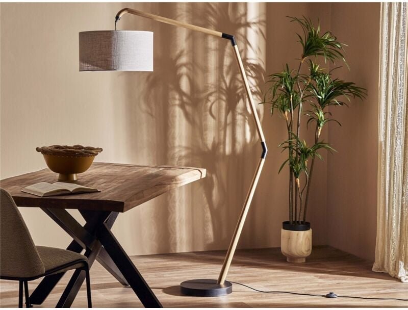 Tucker Pant Dezentrierte Stehlampe. Beige 178 cm. 120 x 45 x 178 cm