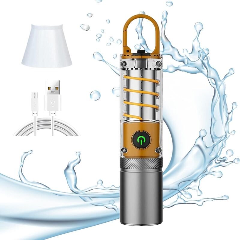 Hochleistungs-Taschenlampen, wiederaufladbare LED-Taschenlampen, Taschenlampen mit einstellbarem Fokus, superhelle wasse...