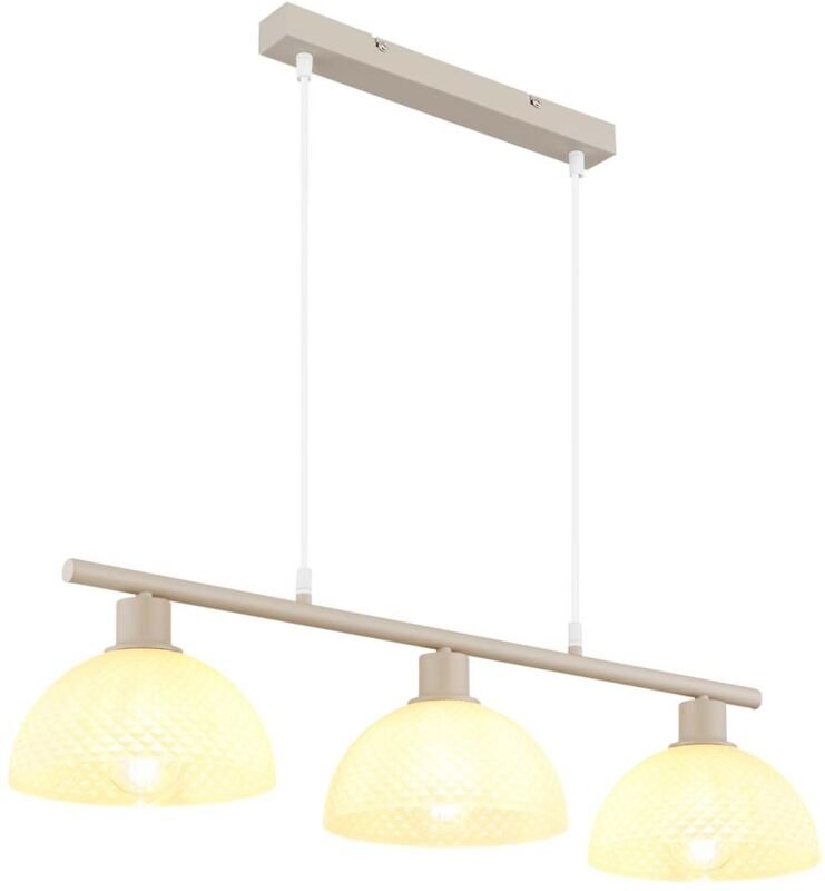 Thumbnail - Hängeleuchte Pendelleuchte Deckenleuchte sand Glas champagner kürzbar L 77 cm