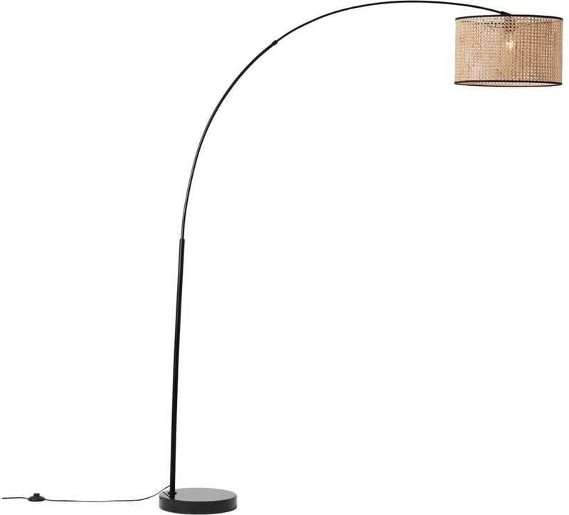 Wiley Bogenstandleuchte 2,1m holz hell/schwarz 1x A60, E27, 42W, geeignet für Normallampen (nicht enthalten) - Brilliant