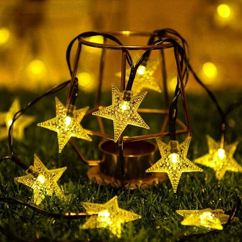 Thumbnail - Solar-Lichterkette für draußen, 12 m, 100 LEDs, Solar-Lichterkette, IP65 wasserdicht, 8 Modi, dekoratives Licht für Gart...