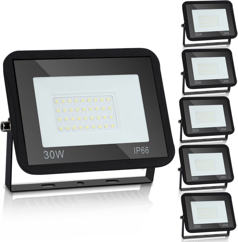 Thumbnail - Led Fluter Flutlicht Strahler Baustrahler Außen Lampe IP65 30W 5X Kaltweiß Scheinwerfer - Swanew