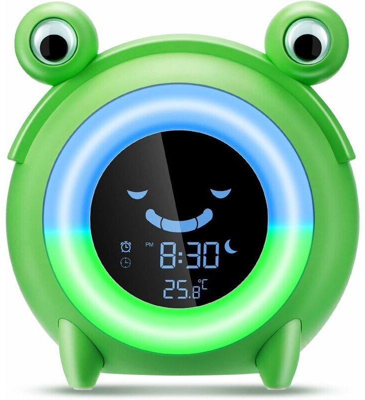 Kinderwecker, Tag/Nacht Lernwecker für Kinder Nachtlicht für Jungen 5 Farben Licht mit Musikerinnerung, Schlummerfunktio...