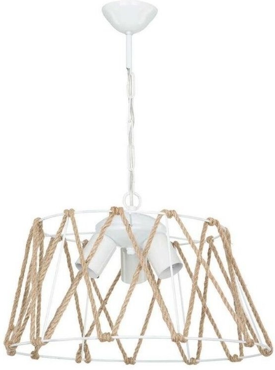 Evren Pendelleuchte ASZ1030 3 Lichter weißes Metall und Seil