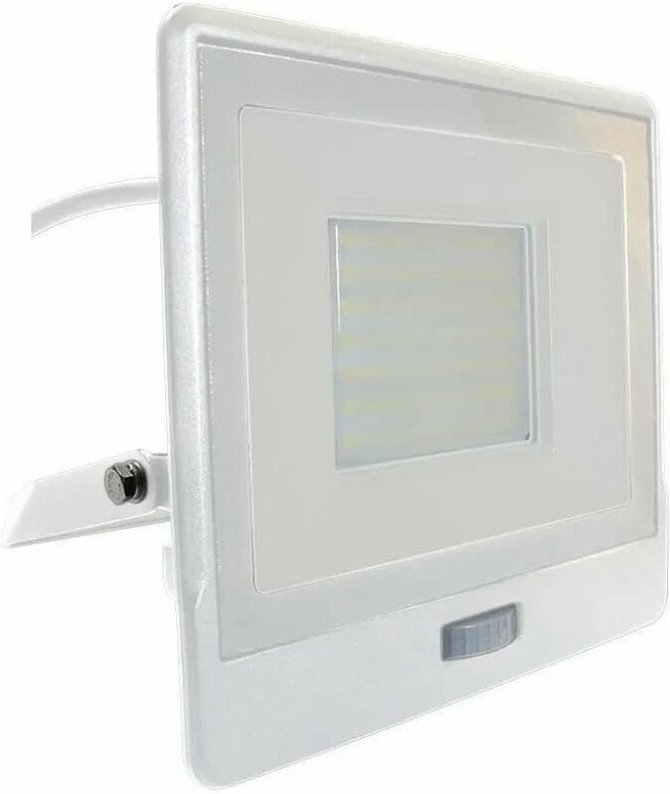 LED-Flutlichtstrahler mit PIR-Sensor - Samsung - IP65 - Weiß - 50W - 4000 Lumen - 4000K - 5 Jahre