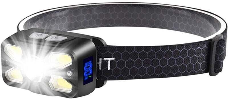 Aiperq - 2500 lm, ultrastarke LED-Stirnlampe, wiederaufladbare USB-C-Stirnlampe mit Leistungsanzeige, 7 Beleuchtungsmodi...