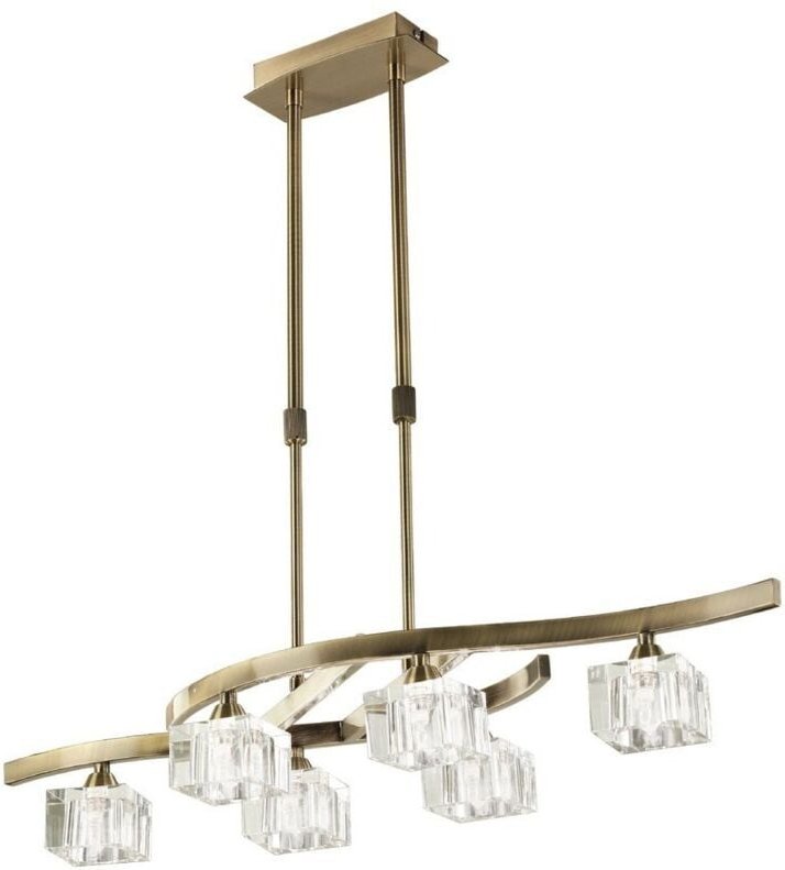 Inspired Mantra - Cuadrax - Teleskop Semi Flush 6 Light G9, Antik Messing