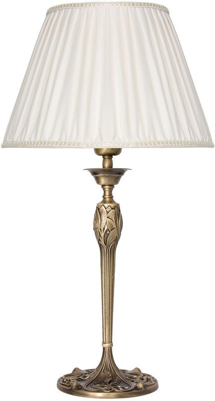 Tischleuchte Simona Weiß aus Messing Stoff