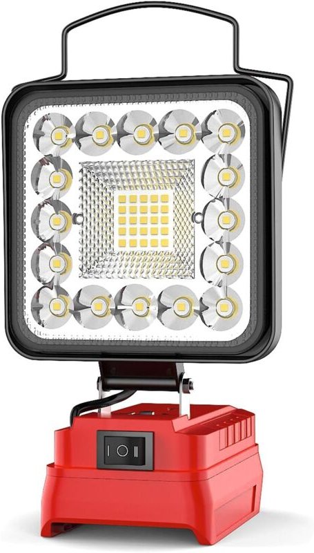 Akku Lampe für PXC 18V Akku, 48W 4800LM Led Arbeitsleuchte mit 2 USB für Camping, Autoreparaturen(Ohne Akku)