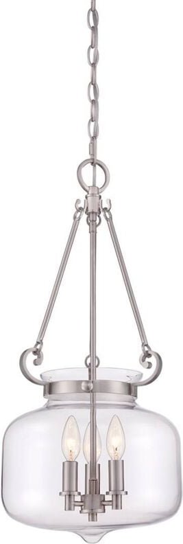 3 Licht Deckenanhänger Nickel gebürstet, E14 - Elstead