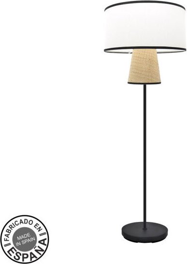 Fabrilamp - Lampe de Boden de Wohnzimmer Kambodscha 1xe27 Weiß/Natur 40d