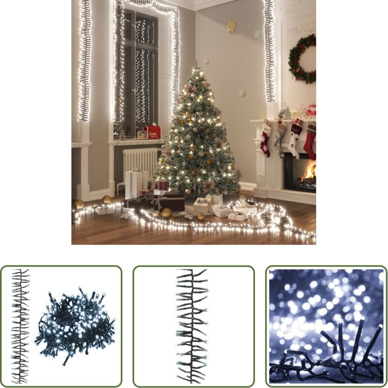 vidaXL Kaltweiß - LED-Lichterkette mit 3000 LEDs Kaltweiß 23 m PVC