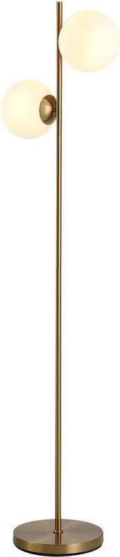 Stehlampe Stehleuchte Standleuchte 2-teiliger Glas-Lampenschirm, Stahl+Glas, 39 x 28 x 165cm (Golden+Weiß) - Homcom