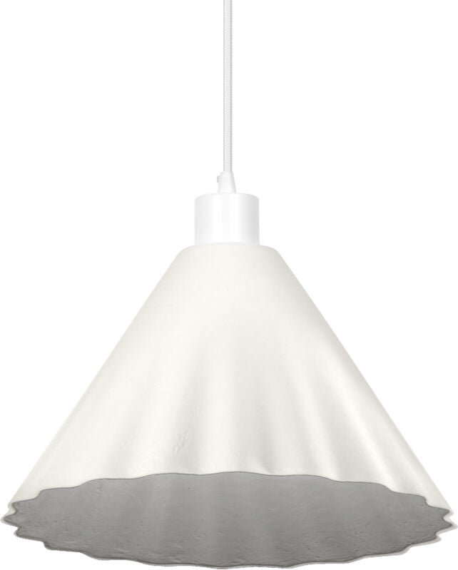 Ledvance - weiße Dekor Pulp Hängelampe aus Metall und Pappmaché, E27, 310 mm Durchmesser, Lampenschirm aus recyceltem Ma...