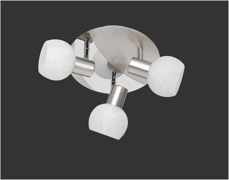 Deckenstrahler 3xE14 Antibes Nickel und Weißglas Ø22 cm Trio Lighting