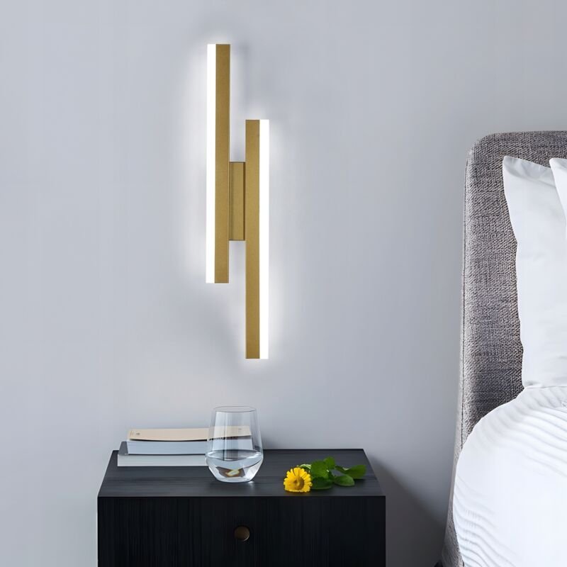 GOECO Moderne LED-Wandleuchte für den Innenbereich, goldfarben, 16 W, geeignet für Schlafzimmer, Wohnzimmer, Hotel, Trep...