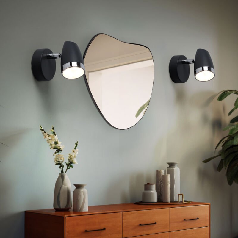 Wandstrahler beweglich LED Schlafzimmerlampe anthrazit Wandlampe Wohnzimmerleuchte Leselampe, 4W 280lm warmweiß, BxH 8 x...