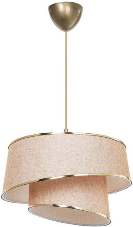 Hanglamp Beige Bruin Goud 32,5x65 cm Met E27 Fitting